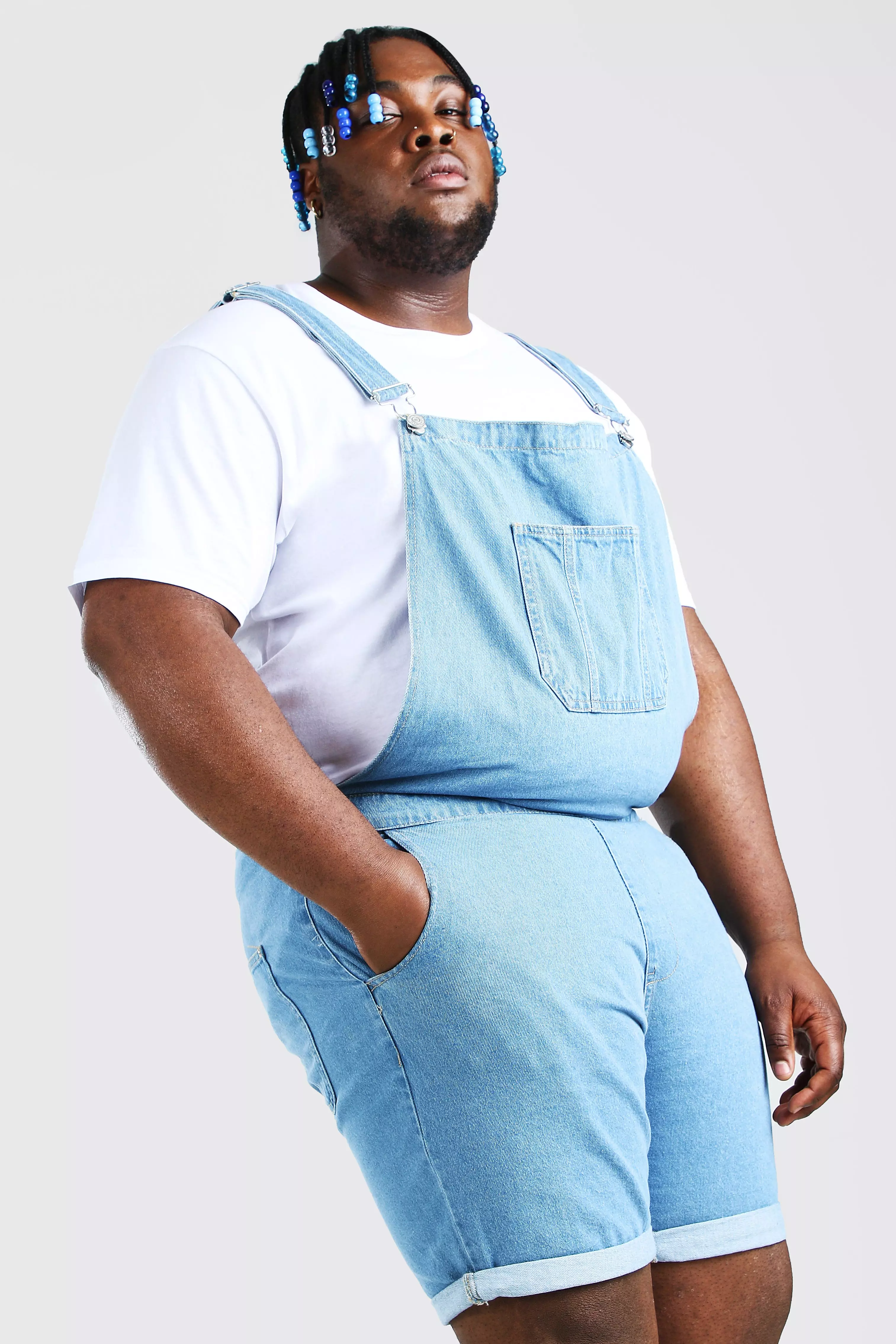 Plus size store dungaree shorts